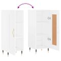 vidaXL Komoda biela 34,5x34x90 cm spracované drevo