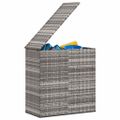 vidaXL Záhradný úložný box z polyratanu 100x49x103,5 cm sivý