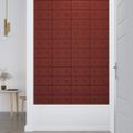 vidaXL Nástenné panely 12 ks vínovočervené 30x15 cm umelá koža 0,54 m²