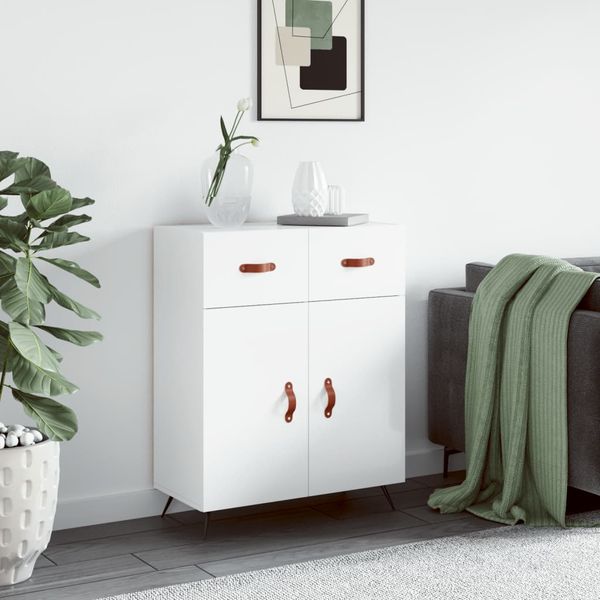 vidaXL Komoda lesklá biela 69,5x34x90 cm spracované drevo
