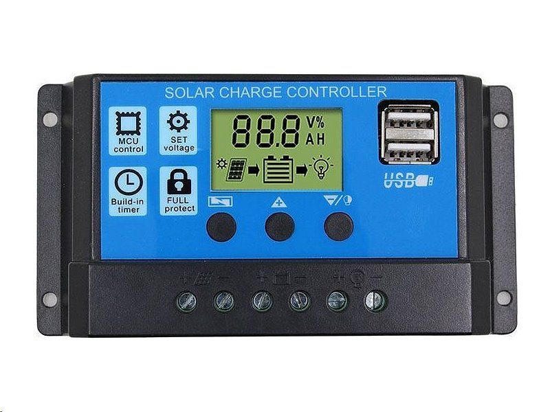 Solárny regulátor PWM YJSS30 12-24V/30A+USB pre Pb batérie