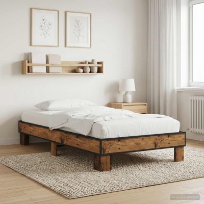 vidaXL Rám postele Staré drevo 80 x 200 cm Kompozitné drevo