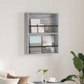 vidaXL Regál na časopisy Sivý Sonoma 60 x 12 x 70 cm Kompozitné drevo