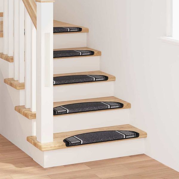 vidaXL Samolepiace schodové rohože 15 pcs Antracit 65 x 21 x 4 cm