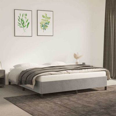 vidaXL Posteľ bez matraca svetlosivá 160x200 cm zamat