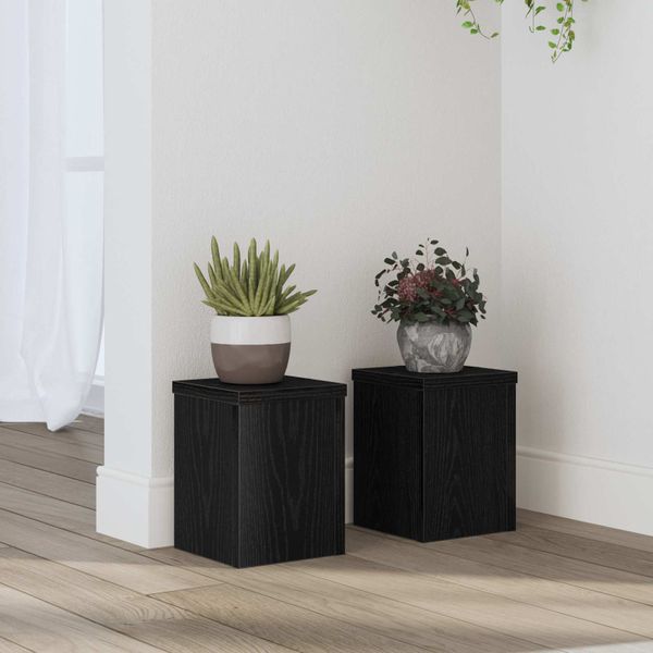 vidaXL Stojan na rastliny 2 pcs Čierny dub 15 x 15 x 20 cm
