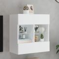 vidaXL TV nástenná skrinka s LED svetlami biela 58,5x30x60,5 cm