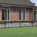 vidaXL Záhradný plot Woerden s vrchnou časťou v tvare oštepu čierny 240x150 cm oceľový