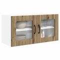 vidaXL Nástenný sklenený kabinet PORTO Remeselný dub 80 x 31 x 40 cm
