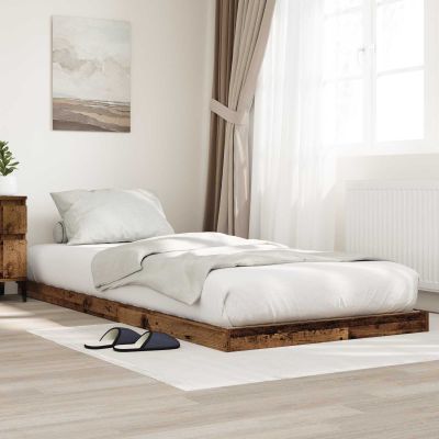 vidaXL Posteľový rám Staré drevo 75 x 190 cm Kompozitné drevo