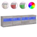 vidaXL TV nástenné skrinky s LED svetlami 2 ks sivé sonoma 80x30x40 cm