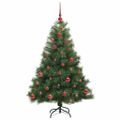 vidaXL Umelý vianočný stromček s 150 LED-i Zelená 150 cm PE a PVC