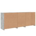 vidaXL Komoda s LED svetlami betónovo sivá 181,5x37x67 cm
