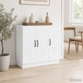 vidaXL Servírovacia skriňa Biela 89 x 34,5 x 77 cm Kompozitné drevo