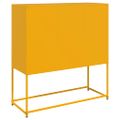 vidaXL Komoda horčicovožltá 100,5x39x107 cm oceľ