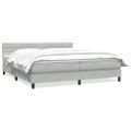 vidaXL Box Spring Posteľ s matracom Svetlosivá 180x220 cm Zamat