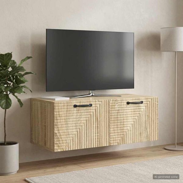 vidaXL Nástenná TV skrinka Nástenný Dub sonoma 78,5 x 41 x 30 cm