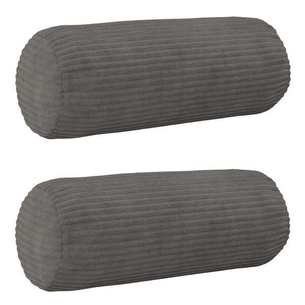 vidaXL Poťah na podložku 2 pcs HEERLEN Tmavosivá Ø 15 x 40 cm manšestr