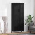 vidaXL Highboard 2 ks Čierny dub 69,5 x 34 x 180 cm Kompozitné drevo