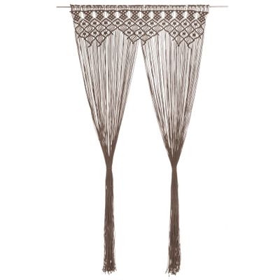 vidaXL Záclona macrame sivo-hnedá 140x240 cm bavlna