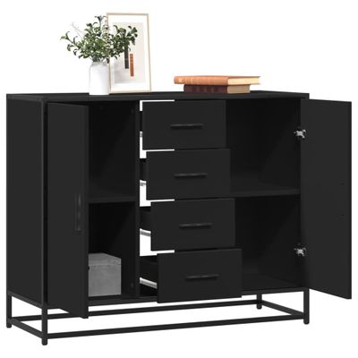 vidaXL Komoda čierna 92x35x76 cm kompozitné drevo