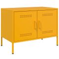 vidaXL TV skrinka horčicovožltá 68x39x50,5 cm oceľ