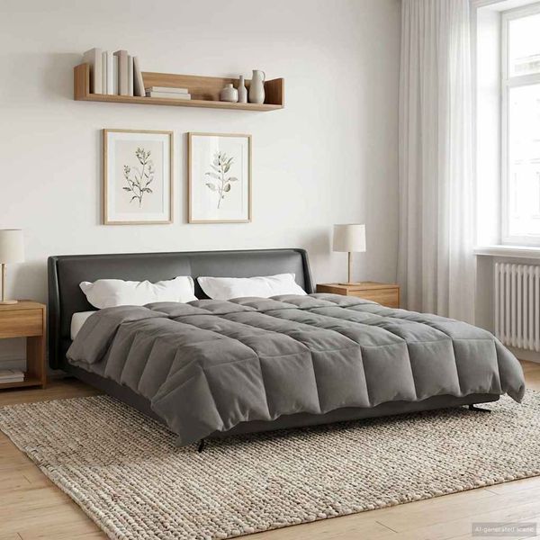 vidaXL Prikrývka na celý rok Svetlosivá 220 x 260 cm Mikrovlákno