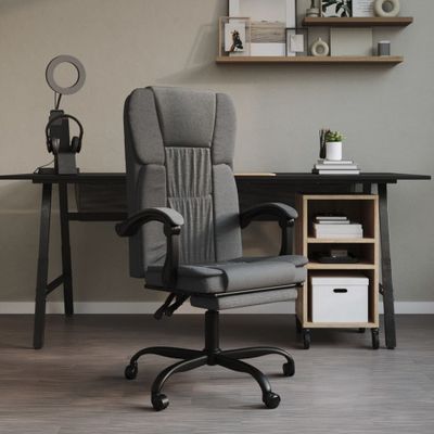 vidaXL Sklápacie kancelárske kreslo tmavosivé látkové