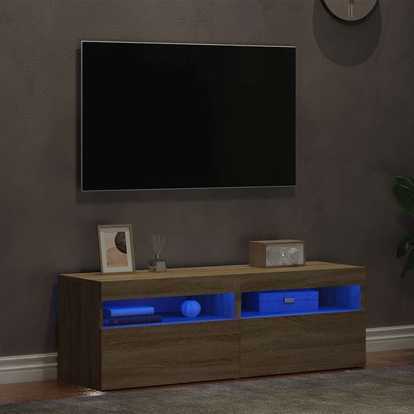 vidaXL TV skrinky s LED svetlami 2 ks dub sonoma 60x35x40 cm