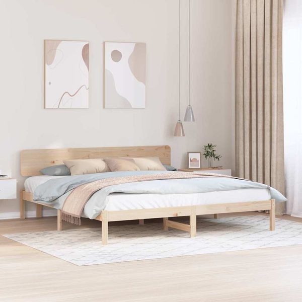 vidaXL Rám postele Prírodná 180 x 200 cm Masívne borovicové drevo
