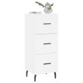 vidaXL Komoda biela 34,5x34x90 cm spracované drevo