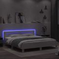 vidaXL Posteľný rám s čelom a LED biely 180x200 cm