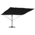 vidaXL Slnečník 351 x 250 x 260 cm Polyester a hliník Čierna