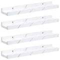 vidaXL Stenná polica Nástenná montáž 4 ks Biely mramor 40 x 9 x 3 cm