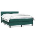 vidaXL Posteľný rám boxsping s matracom tmavozelený 140x220 cm zamat