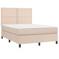 vidaXL Boxspring posteľ s matracom kapučínová 140x190 cm umelá koža