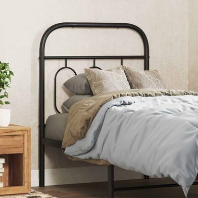vidaXL Kovové náhradné čelo postele čierne 75 cm