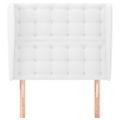 vidaXL Čelo postele so záhybmi biely 93x23x118/128 cm umelá koža