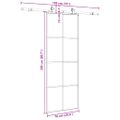 vidaXL Posuvné dvere s kovaním čierne 76x205 cm ESG sklo