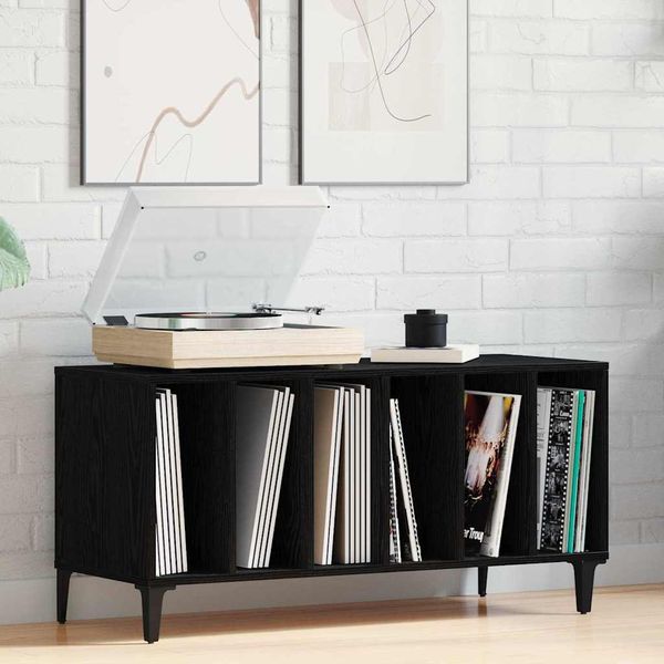 vidaXL Skrinka na gramofónové platne Čierny dub 100 x 38 x 48 cm