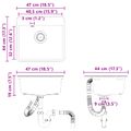 vidaXL Drez 80% Kvárc a 20% Živica 470 x 440 mm Sivá