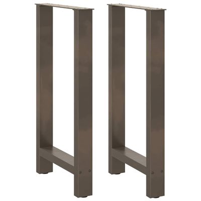vidaXL Nohy barového stola, prírodná oceľ, 2 ks, 50 x (90-91) cm, oceľ