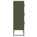 vidaXL Highboard Olive Green 68x39x123 cm Oceľ