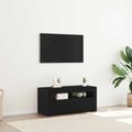 vidaXL TV skrinka 90 x 35 x 40 cm Čierny dub Kompozitné drevo