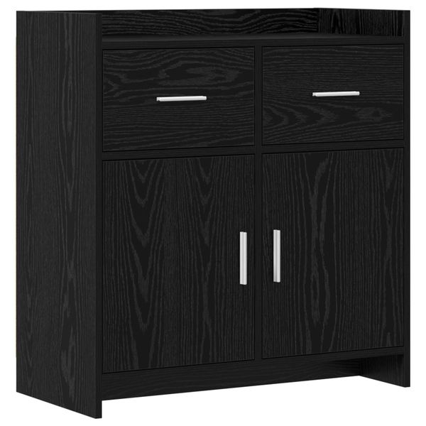 vidaXL Servírovacia skriňa Čierny dub 75 x 36 x 80 cm Kompozitné drevo