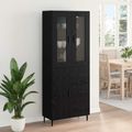 vidaXL Highboard 2 ks Čierny dub 69,5 x 34 x 180 cm Kompozitné drevo