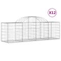 vidaXL Oblúkový gabionový kôš 12 ks 200x50x60/80 cm pozinkované železo