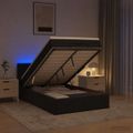 vidaXL Ottoman posteľ s matracom a LED Čierna 120 x 200 cm Látka