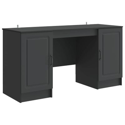 vidaXL Stôl s poličkou Čierna 142,5 x 50 x 75 cm Kompozitné drevo