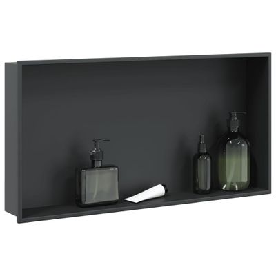 vidaXL Výklenok do sprchy matná čierna 32x32x9 cm nerezová oceľ